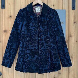 Free People Brocade Velvet Newsroom Coat
